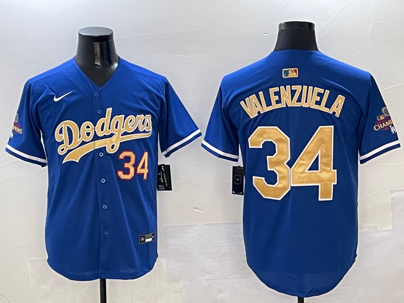 Men's Los Angeles Dodgers Fernando Valenzuela Royal 2025 Gold Collection Limited Jersey