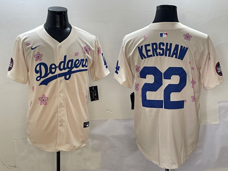 Men's Los Angeles Dodgers Clayton Kershaw Cream Player Jersey