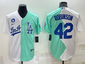 Men's Los Angeles Dodgers Jackie Robinson White/Green Replica Baseball Jersey