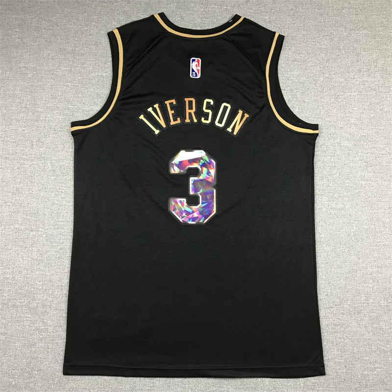 Men's Philadelphia 76ers Allen Iverson Black Swingman Player Jersey
