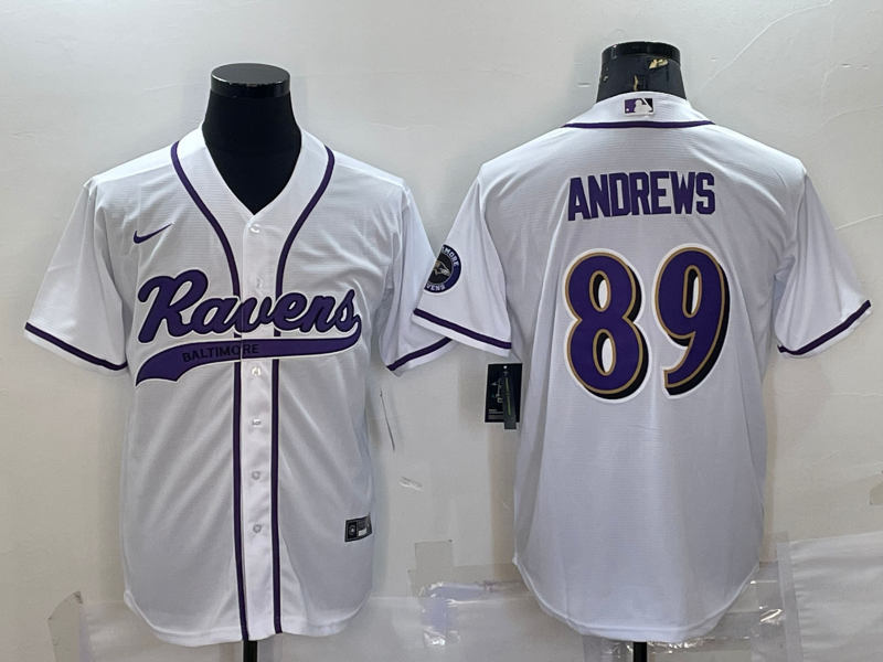 Men's Baltimore Ravens Mark Andrews White Game Jersey Joint Edition
