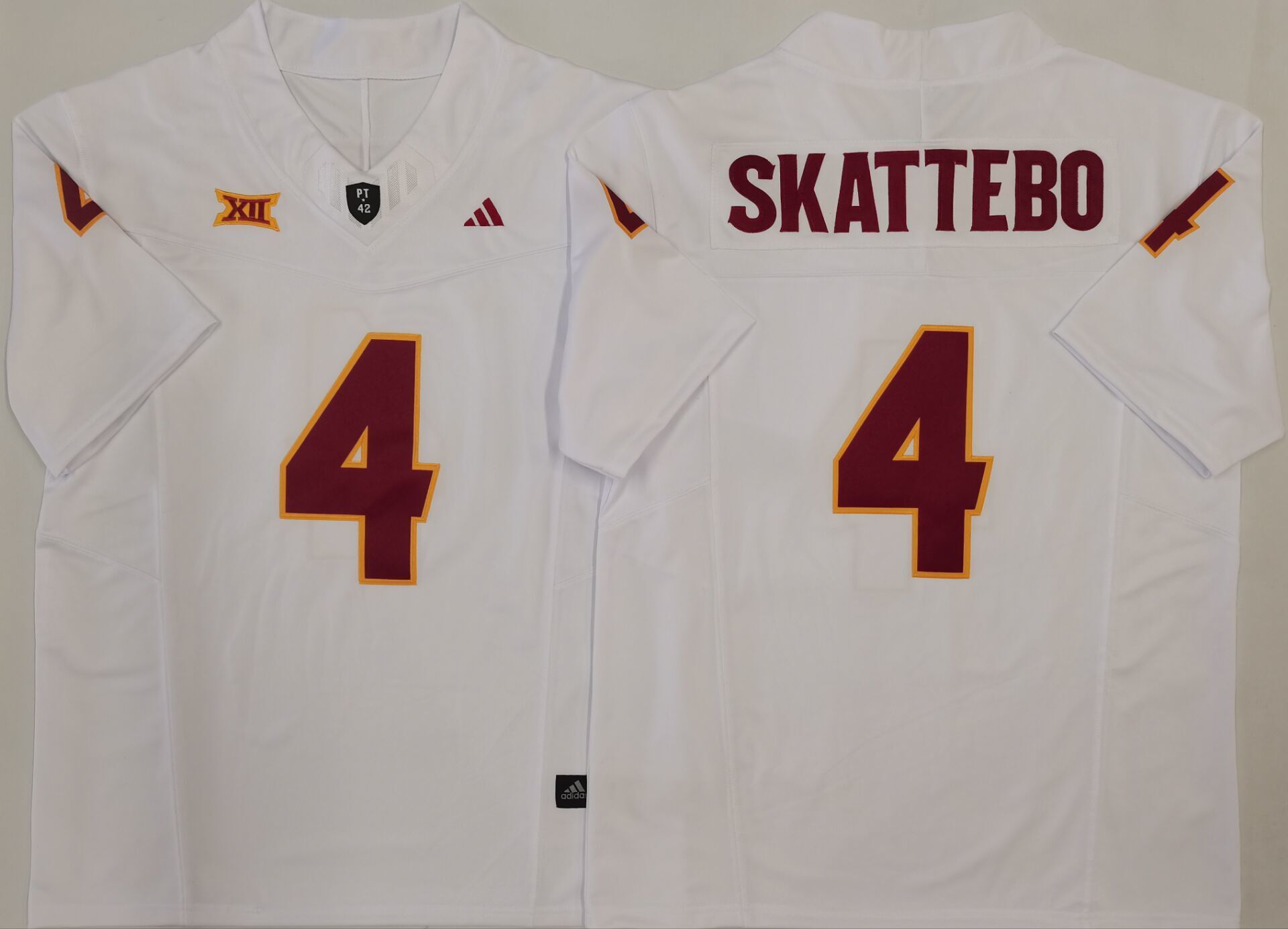 Men's Arizona State Sun Devils Cameron Skattebo White Player Game Jersey