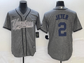 Men's New York Yankees Derek Jeter Gray Game Jersey Joint Edition