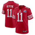 Men's San Francisco 49ers Brandon Aiyuk Scarlet Super Bowl LVIII Game Jersey