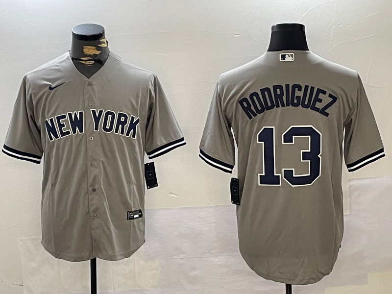 Men's New York Yankees Alex Rodriguez Gray Replica Player Jersey