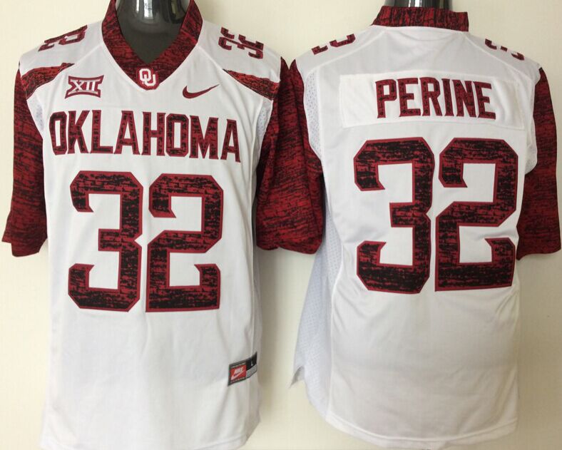 Men's Oklahoma Sooners Samaje Perine White Player Game Jersey