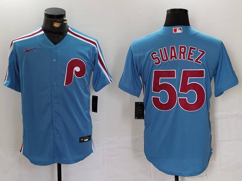 Men's Philadelphia Phillies Ranger Suarez Light Blue Alternate Limited Jersey