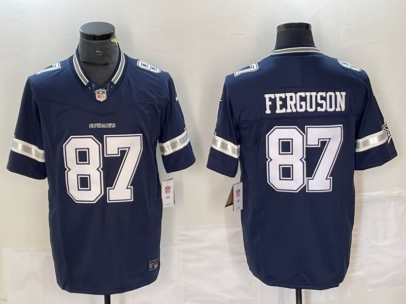 Men's Dallas Cowboys Jake Ferguson Navy Game Jersey