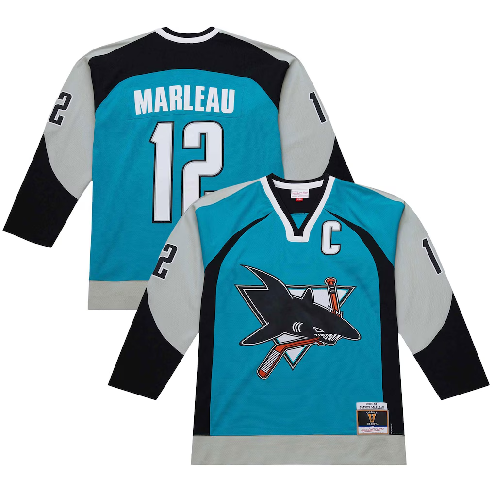 Men's San Jose Sharks Patrick Marleau Teal 2003-04 Power Play Jersey