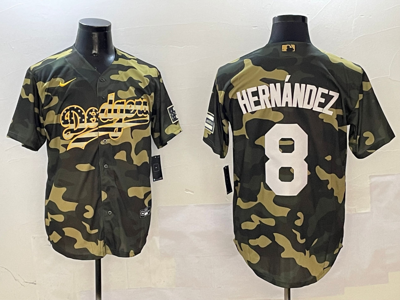 Men's Los Angeles Dodgers Enrique Hernandez Camouflage Replica Player Jersey