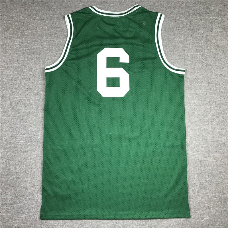 Men's Boston Celtics Bill Russell Kelly Green Hardwood Classics Authentic Jersey
