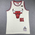 Men's Chicago Bulls Dennis Rodman Cream Hardwood Classics Swingman Jersey
