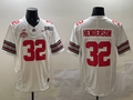 Men's Ohio State Buckeyes Treveyon Henderson White 2025 CFP Final National Champions Patch F.U.S.E. Jersey