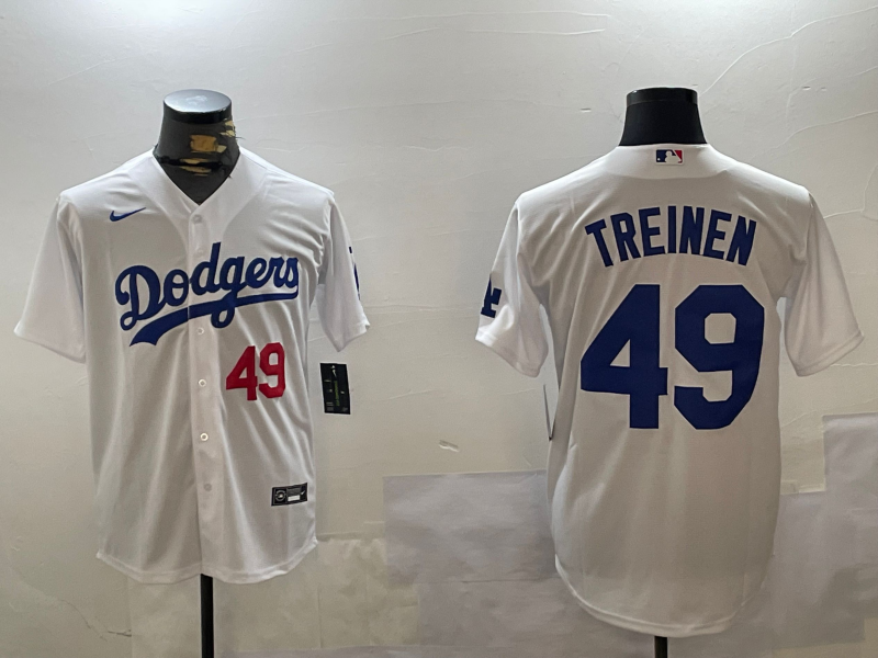 Men's Los Angeles Dodgers Blake Treinen White Replica Player Jersey