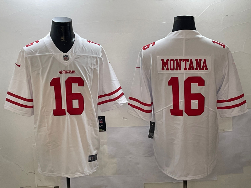 Men's San Francisco 49ers Joe Montana White Game Jersey