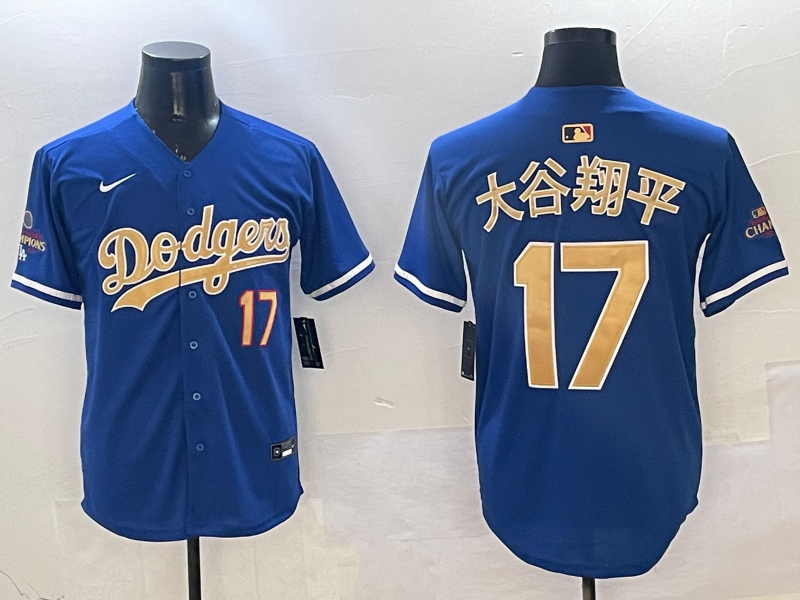 Men's Los Angeles Dodgers Shohei Ohtani Royal 2025 Gold Collection Replica Jersey