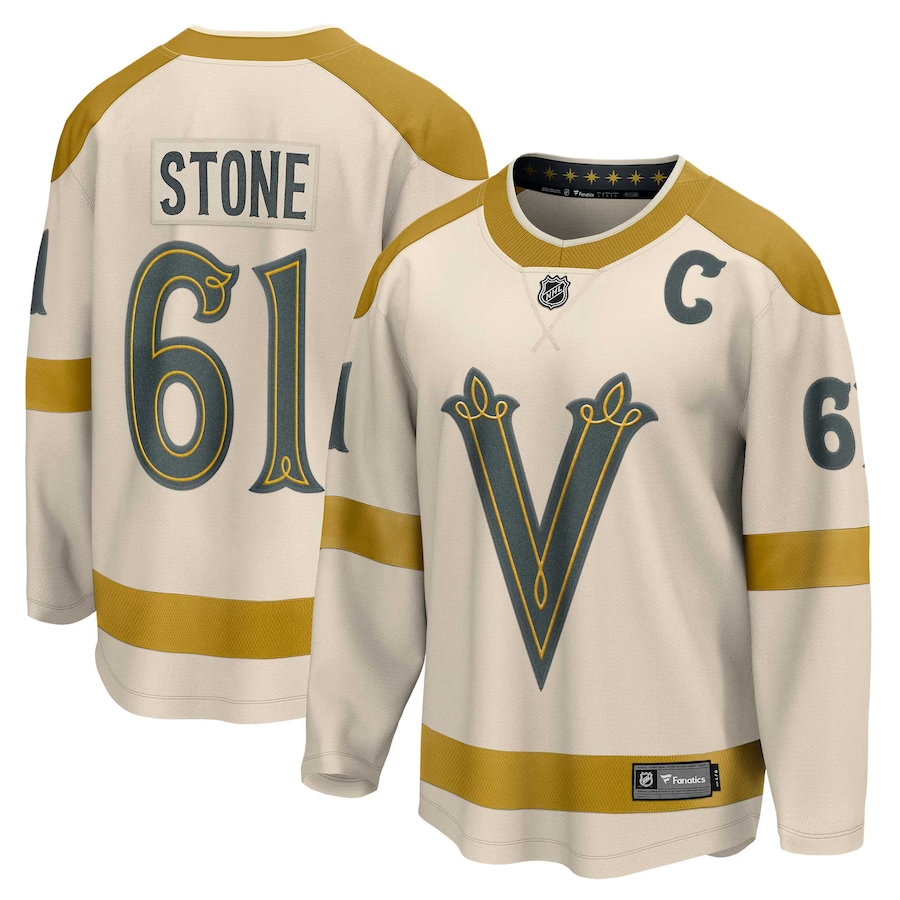 Men's Vegas Golden Knights Mark Stone Cream 2024 NHL Winter Classic Breakaway Player Jersey