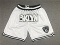 Men's Brooklyn Nets White Basketball Retro Shorts