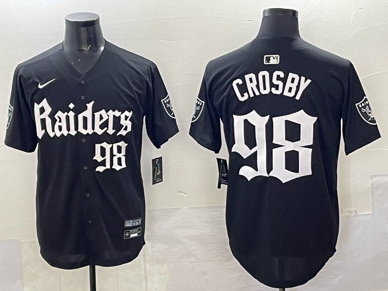 Men's Las Vegas Raiders Maxx Crosby Black Team Game Player Jersey