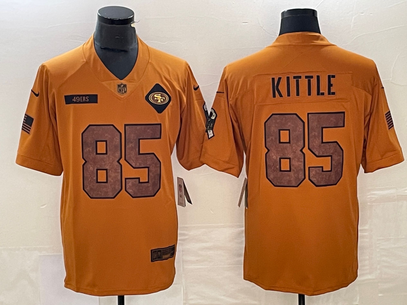 Men's San Francisco 49ers George Kittle Brown 2023 Salute To Service Limited Jersey