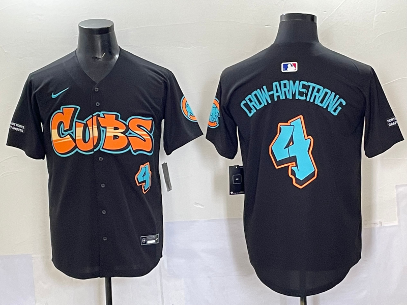 Men's Chicago Cubs Pete Crow-Armstrong Black Replica Team Jersey