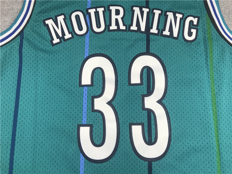 Men's Charlotte Hornets Alonzo Mourning Hardwood Classics Swingman Player Jersey