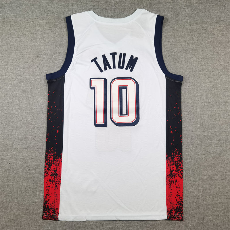 Men's 2024 USA Dream Team Jayson Tatum White Authentic Player Jersey