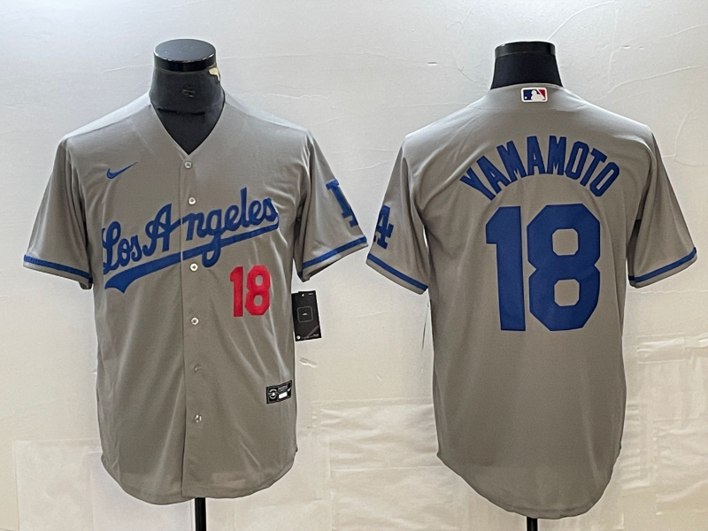 Men's Los Angeles Dodgers Yoshinobu Yamamoto Gray Game Jersey