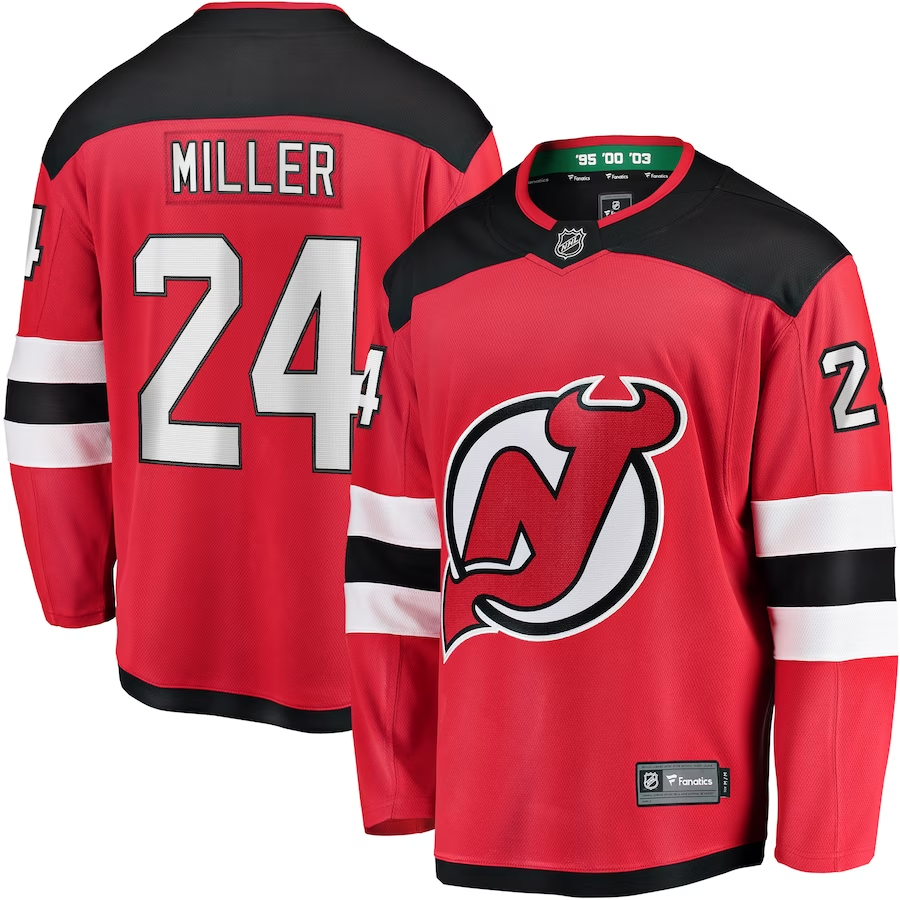 Men's New Jersey Devils Colin Miller Red Player Game Jersey
