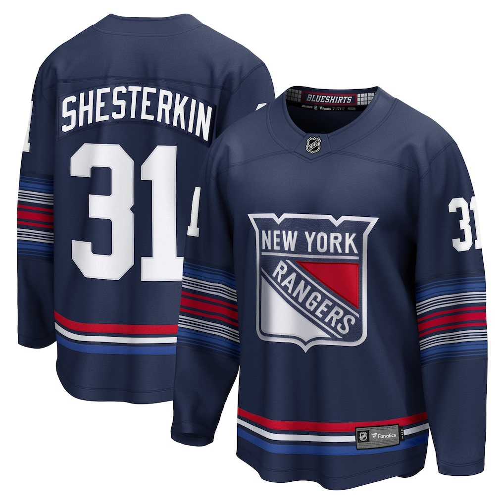 Men's New York Rangers Igor Shesterkin Fanatics Navy Breakaway Jersey