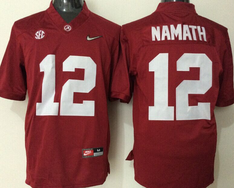 Men's Alabama Crimson Tide Joe Namath Crimson Player Game Jersey