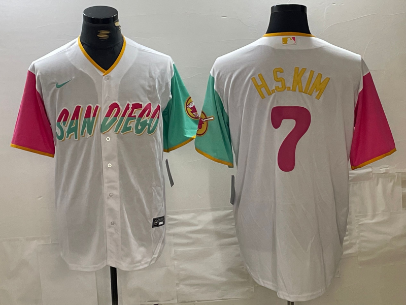 Men's San Diego Padres Ha-Seong Kim White City Connect Replica Player Jersey