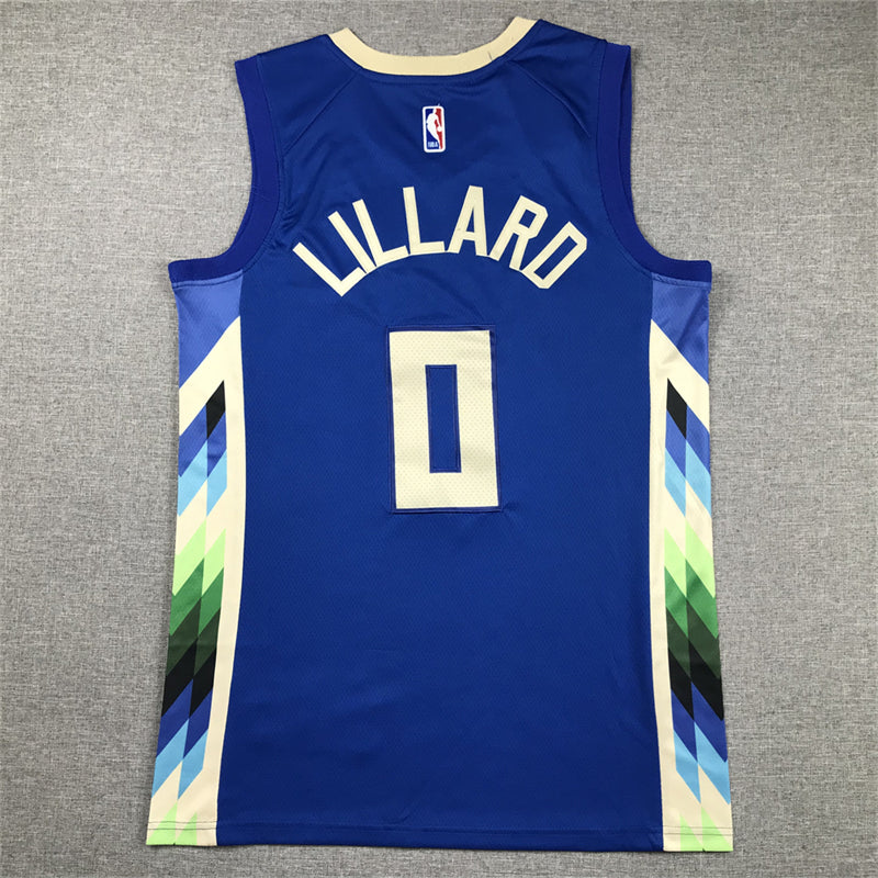 Men's Milwaukee Bucks Damian Lillard Royal 2022/23 Swingman Jersey - City Edition