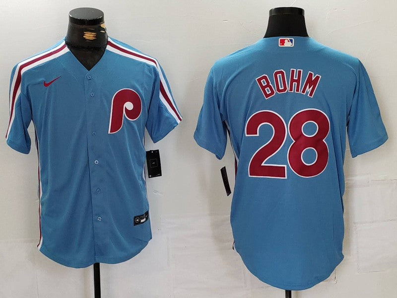 Men's Philadelphia Phillies Alec Bohm Light Blue Alternate Limited Jersey
