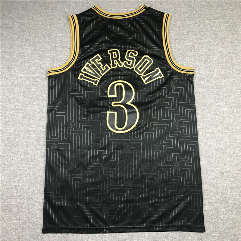 Men's Philadelphia 76ers Allen Iverson Black 2000-01 Hardwood Classics Jersey