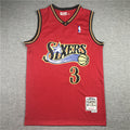 Men's Philadelphia 76ers Allen Iverson Red Hardwood Classics Swingman Jersey