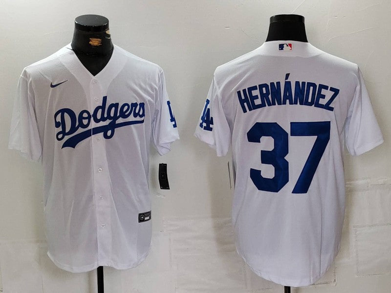 Men's Los Angeles Dodgers Teoscar Hernandez White Home Replica Player Jersey