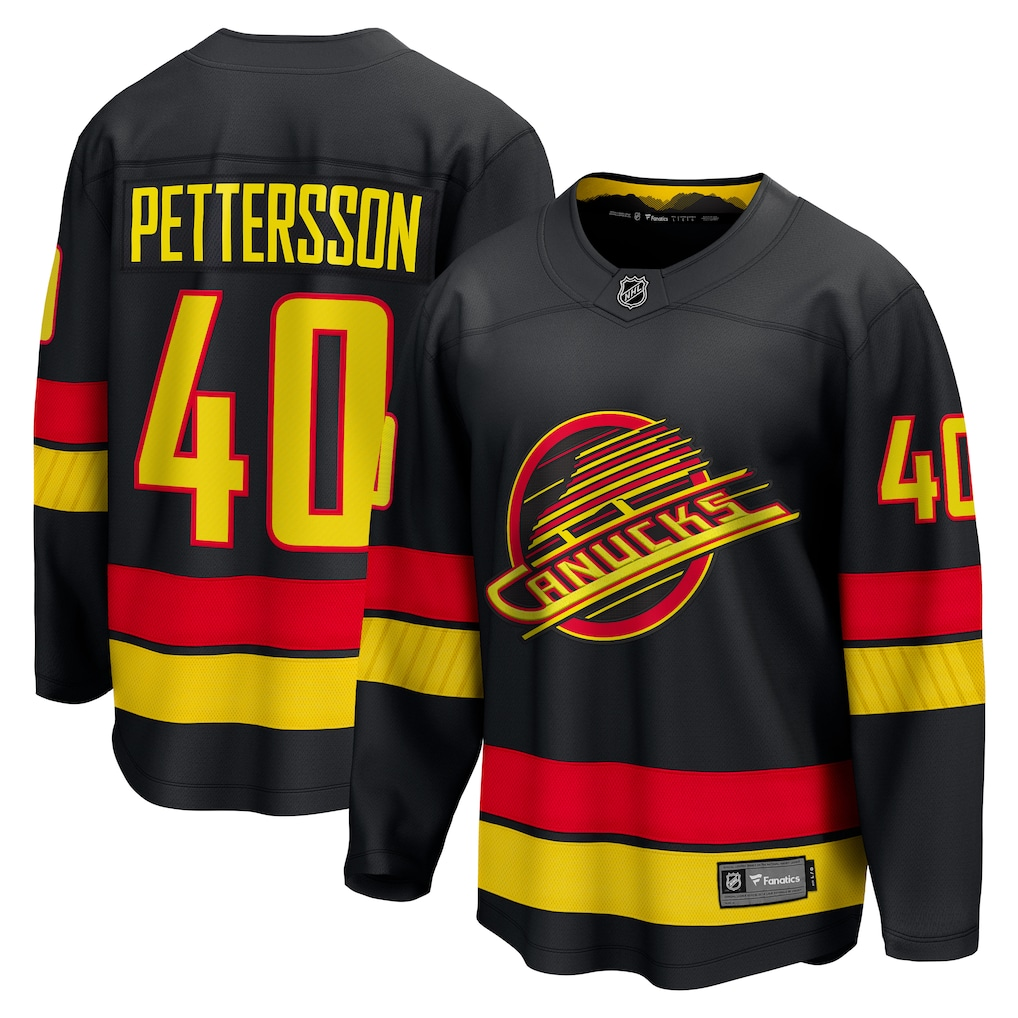 Men's Vancouver Canucks Elias Pettersson Fanatics Black Alternate Player Jersey