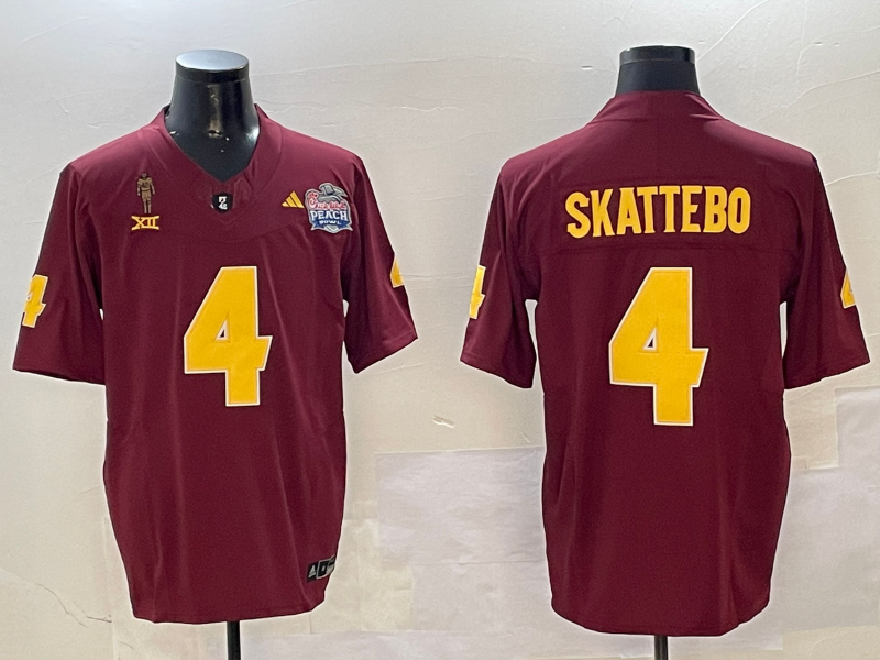 Men's Arizona State Sun Devils Cameron Skattebo Red Player Jersey