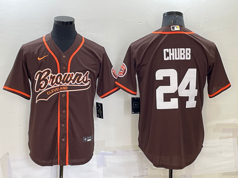 Men's Cleveland Browns Nick Chubb Brown Game Jersey Joint Edition