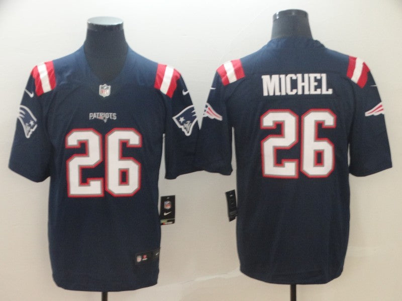 Men's New England Patriots Sony Michel Navy Game Player Jersey