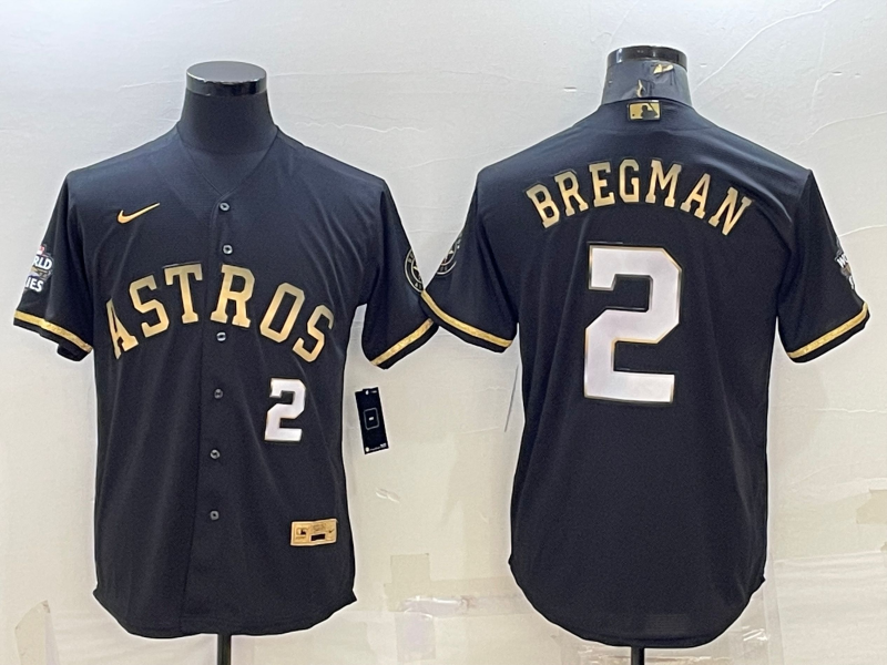 Men's Houston Astros Alex Bregman Black Alternate Replica Player Jersey