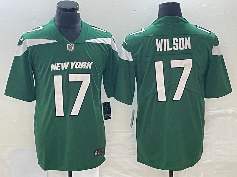 Men's New York Jets Garrett Wilson Green Player Game Jersey