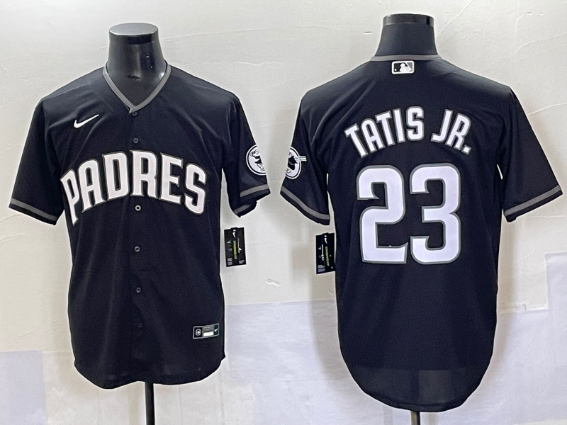 Men's San Diego Padres Fernando Tatis Jr. Black Lights Out Replica Jersey
