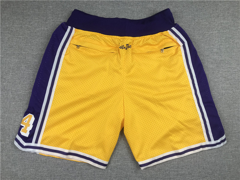 Men's Los Angeles Lakers /24 Yellow Basketball Shorts