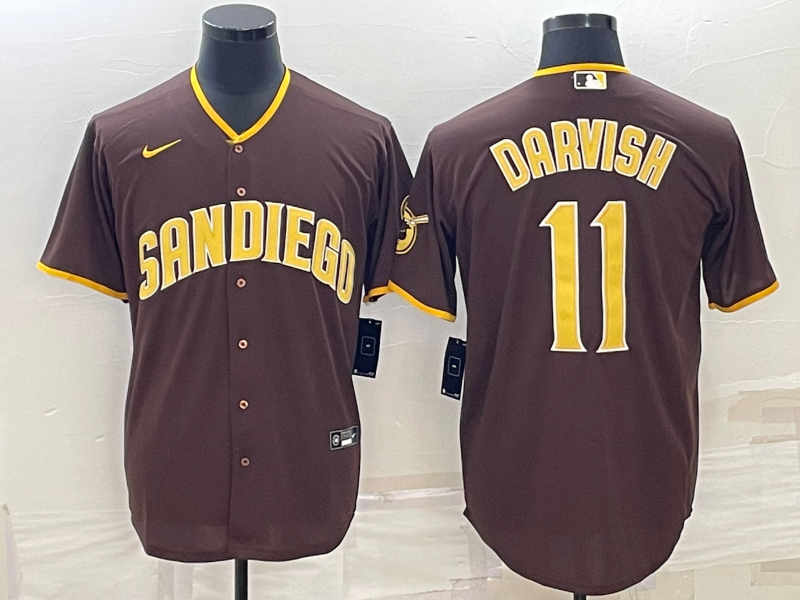 Men's San Diego Padres Yu Darvish Brown Replica Player Jersey