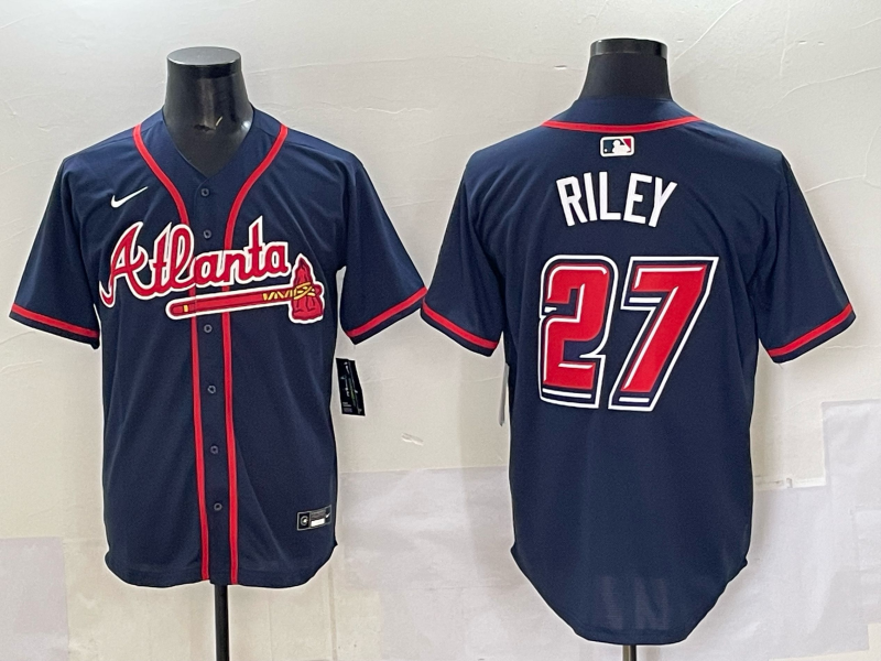 Men's Atlanta Braves Austin Riley Navy 2025 MLB Speedway Classic Alternate Limited Jersey