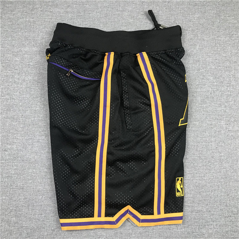 Men's Los Angeles Lakers Black Pro Shorts Stitched Size S-XXL