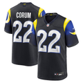 Men's Los Angeles Rams Blake Corum Midnight Blue 2025 Rivalries Collection Game Jersey