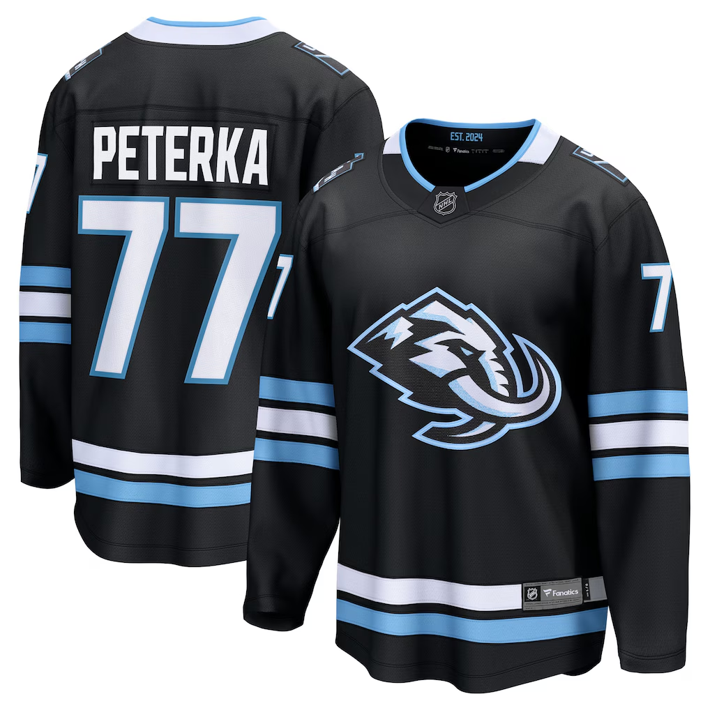 Men's Utah Mammoth JJ Peterka Fanatics Black Home Breakaway Player Jersey